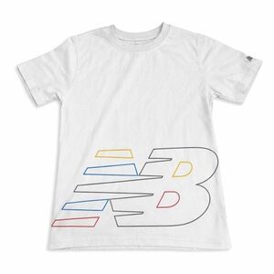 New Balance Boys Tee Size 12 White Graphic Athletic Shirt